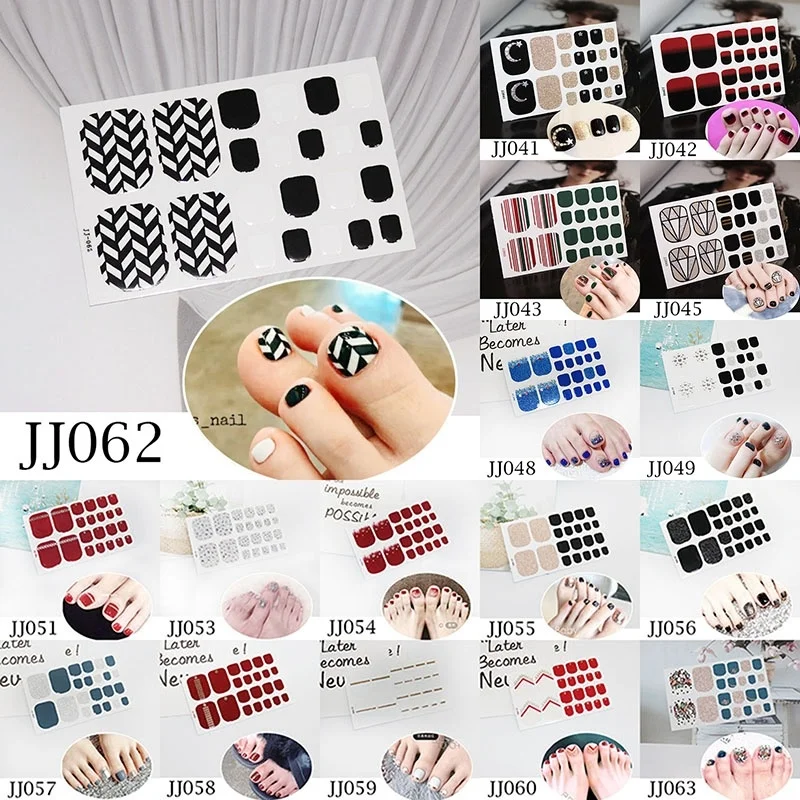 

LADY KINDOM DIY 3D Nail Art Sticker Gradient Solid Color Toenail Decals Sticker Nail Strips Waterproof Nail Patch Nail Foil Wrap