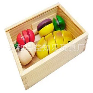 Поставка деревянная маленькая деревянная коробка для резки фруктов для детей и овощей для фруктов игровой Домашняя игра