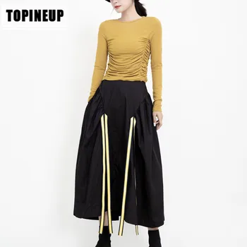 

New Design Popular Over The Knee High-Waisted A- line Long Skirt All-match Temperament Elegant Dresses For Office Lady