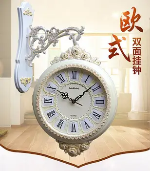 

Luxury Vintage Electronic Wall Clock Modern Design Double Sided Outdoor Wall Clock Living Room Relogio Parede Home Decor JJ60WC
