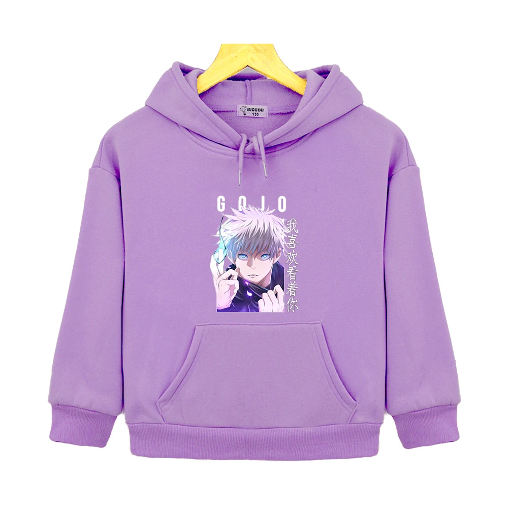 

Jujutsu Kaisen Satoru Gojo Anime Pullover Hoodie Girl Clothing Hooded Sweatshirt Clothes Child Boy Kids Anime Winter Warm Coat