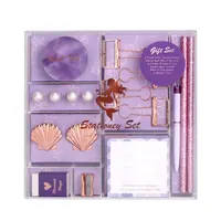 Never Desktop Supplies Stationery Kit Gift Set Purple Mermaid Series Hand Account Making Tools Office School