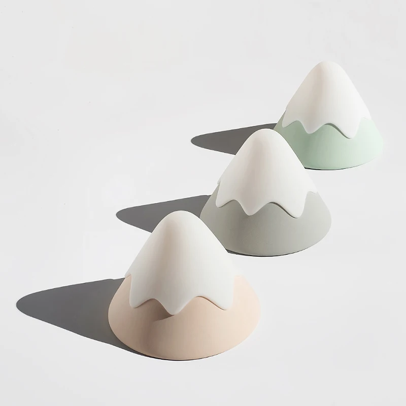 

Creative USB Rechargeable Snow Mountain Silicone Night Light Strange Touch And Voice Control Smart Atmosphere Lamps Bedside Gift