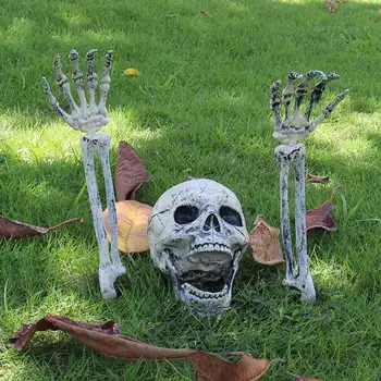 

2020 Halloween Events Decoration Skull Head Arm Bone Simulation Skull Prop Bar Secret Room Haunt House Horror Skull Ornaments