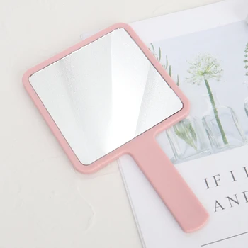 

Square Shape Beauty Hand-Held Makeup Mirror Customized Logo Beauty Salon Handle Mirror for Easy Carrying
