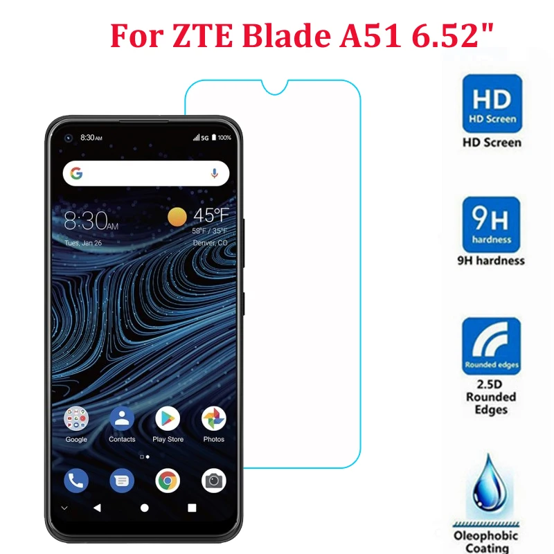 2.5D For ZTE Blade A51 Glass Tempered Cover Tempered Glass Film For ZTE Blade A 51 Protection Screen Protector Protective Film phone glass protector