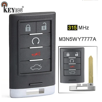 

KEYECU 1x 3x 315MHz M3N5WY7777 Keyless Smart Remote Key 4+1 5 Button Remote Key Fob for Cadillac CTS 2008-2015 STS 2008-2011