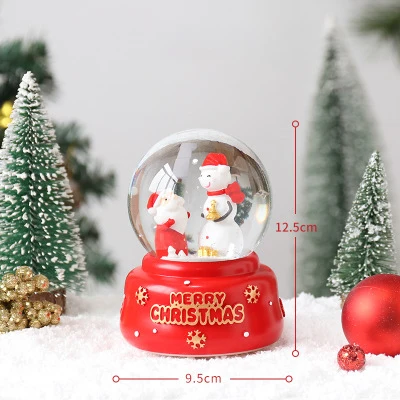 Santa Snowman-A-S Скандинавский Санта Клаус Снеговик Снежинка музыкальная шкатулка в виде хрустального шара снег с огнями воды поло музыкальная шкатулка подарки для детей мультфильм - Цвет: Santa Snowman-A-S