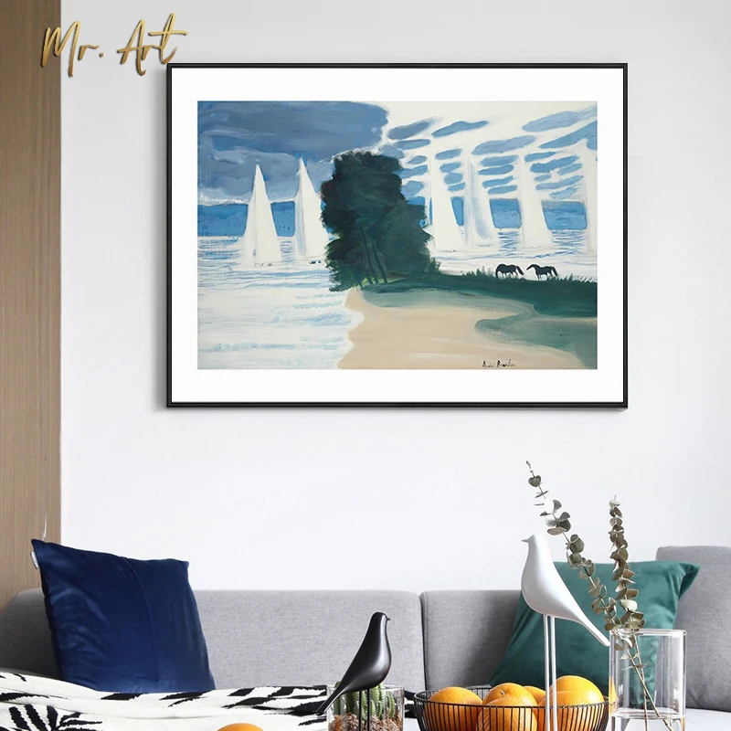 

Modern Landscape Wall Art Canvas Painting Grassland Pasture Animals Picture Home Decor Nordic Scenery Poster Living Room Bedroom