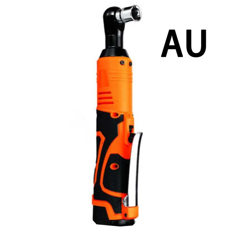 AU 25V 90N. m 3/8 ''перезаряжаемый Электрический беспроводной Трещоточный ключ набор инструментов зарядное устройство электрический ключ с трещоткой светодиодный светильник без аккумулятора - Цвет: AU