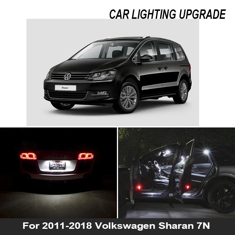 

17pcs Canbus LED license plate lamp for Volkswagen for Sharan 7N (2011-2018) LED bulb interior light full kit package