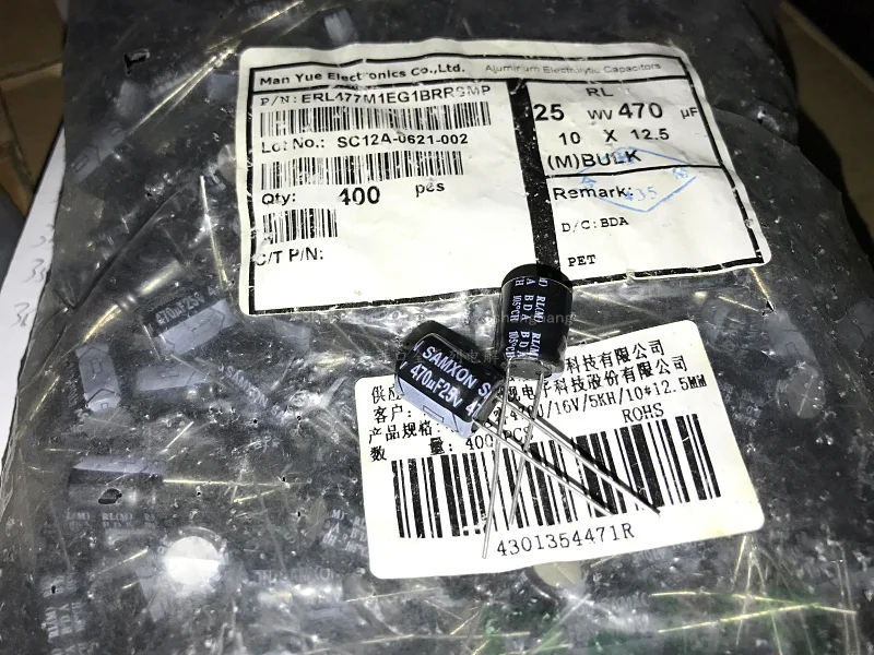 10pcs/25pcs 470uf 25v Samxon Rl Series 10x12.5mm 25v470uf Low Impedance ...