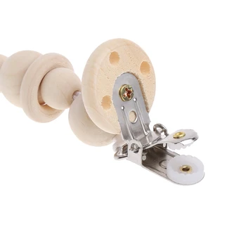 

Baby Infant Toddler Dummy Pacifier Soother Nipple Shield Wood Chain Clip Holders