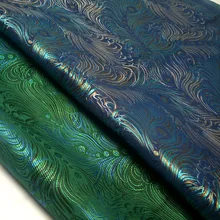 Жаккардовая парча шелковая ткань Павлин перо гладкое ремесло DIY платье подушка сумка платье ткань 1 ярд