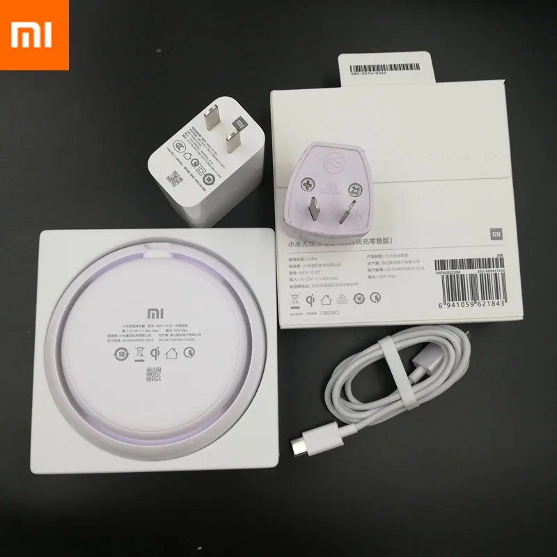 27 Вт штекер Xiaomi Беспроводное зарядное устройство 20 Вт Макс 15 в применяется к Xiaomi Mi9 MiX 2S Mix 3 Qi EPP10W для iPhone XS XR XS Max 11 - Цвет: AU Set