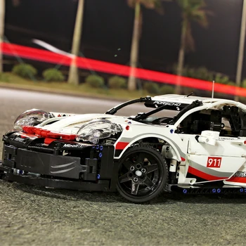 

911RSR Racing City Sports Car Speed Champion Openable door Children's Creative Toys DIY Car Model
