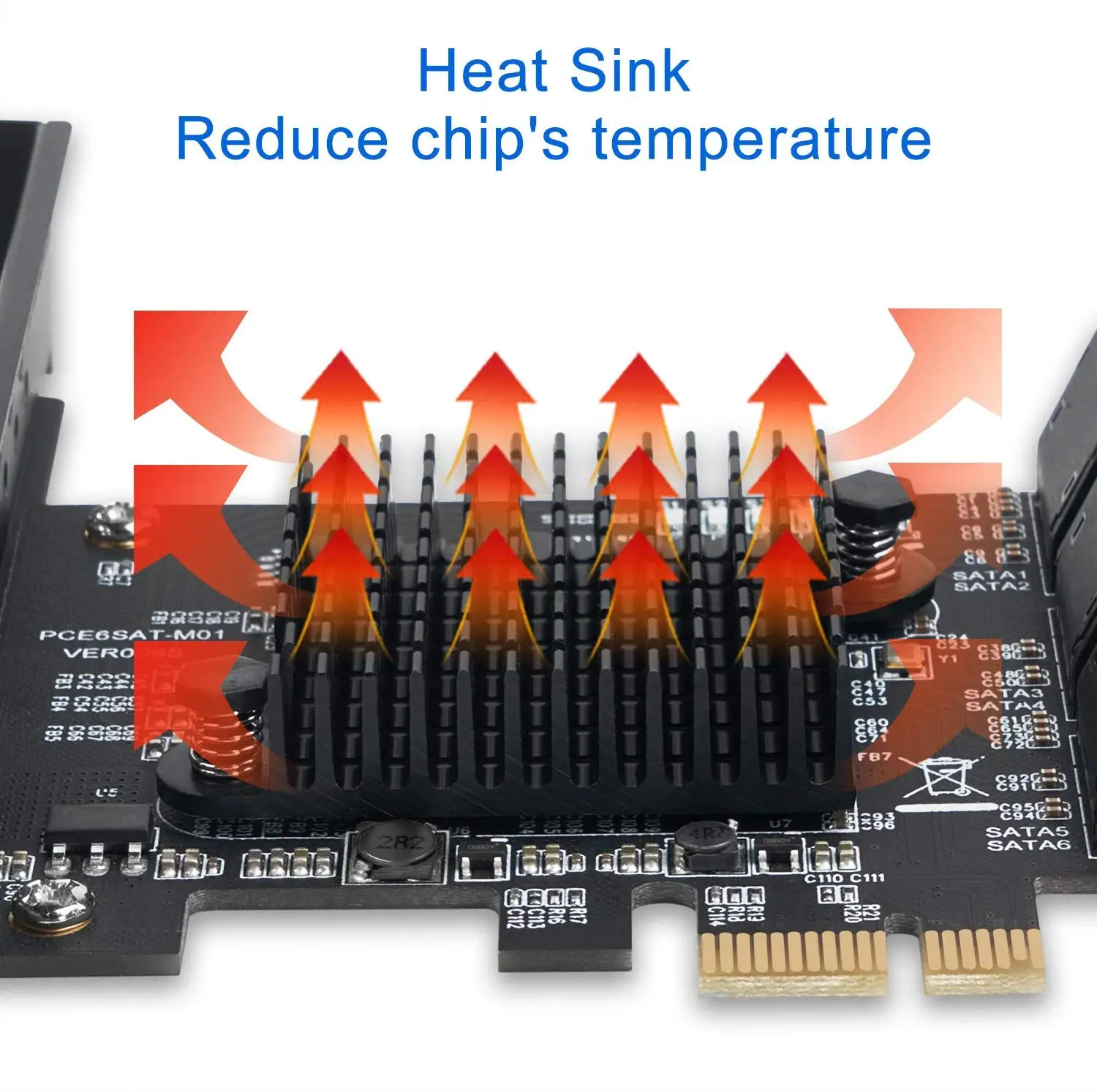6/4 порт SATA III PCIe карта, PCIe SATA III контроллер карты до 6 ГБ/сек. внутренний адаптер конвертер PCI SATA 3,0 Плата расширения