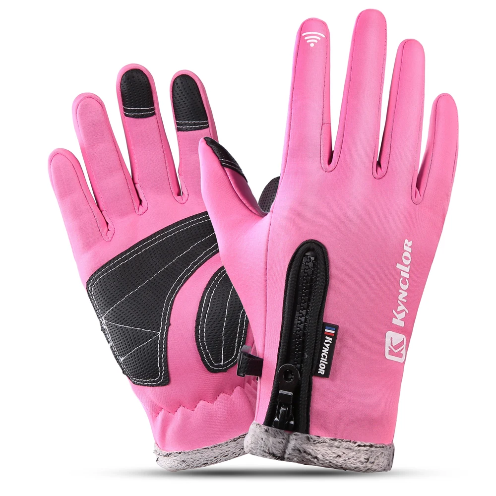Зимние теплые мужские и женские ветрозащитные водонепроницаемые спортивные перчатки с сенсорным экраном