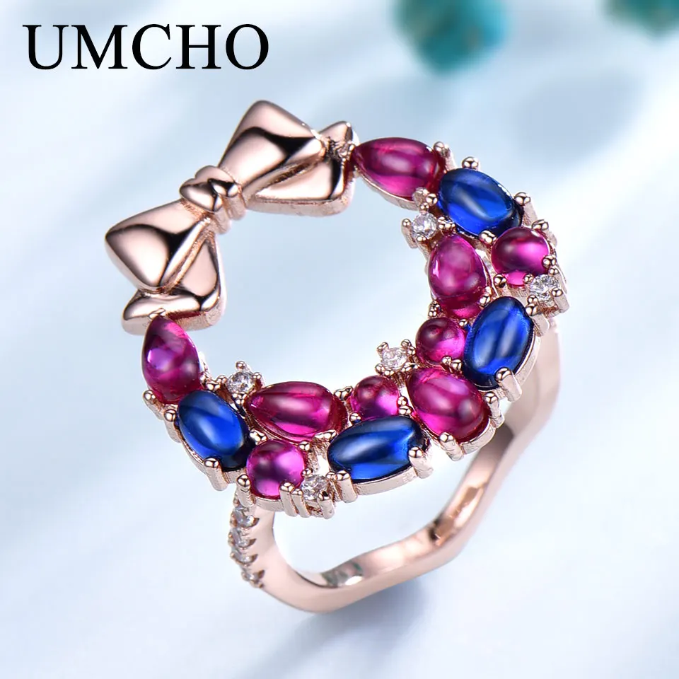 UMCHO S925 рождественское кольцо из стерлингового серебра Модный Круглый ювелирный завод Garland Праздничный Подарок Обручальное кольцо для девочек
