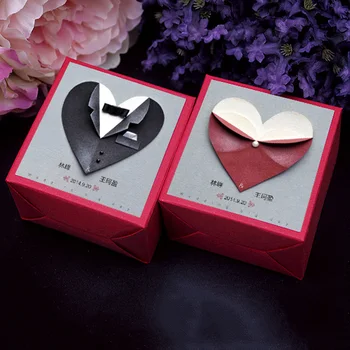 

Free shiping 50pcs custom logo Dress Wedding Birthday Christmas event party favors Chocolate chip cookies large Candy Box