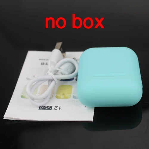 Green No Box I12 tws Bluetooth наушники беспроводные наушники оригинальные Macaron 5,0 наушники 3D стерео гарнитура спортивные наушники для смартфона - Цвет: Green No Box