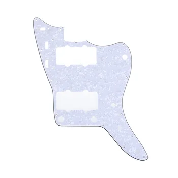 

Musiclily Pro 13-Hole 65 60s Vintage Guitar Pickguard for Fender American Jazzmaster, 4Ply White Pearl
