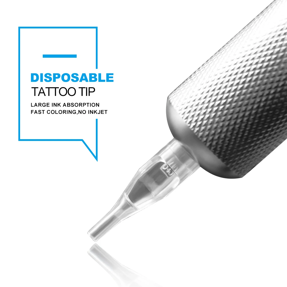 Tattoo Transparent Disposable Tip Plastic Sterile Tattoo Tips Nozzle Tips Clear Plastic Supplies 50/100Pcs RT/DT/FT