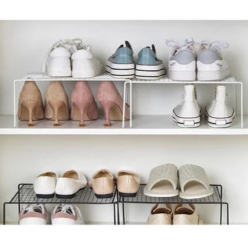 

Cabinet Shelf Organizers Stackable Expandable Set of 2 Metal Kitchen Counter Metal Shelves RT88