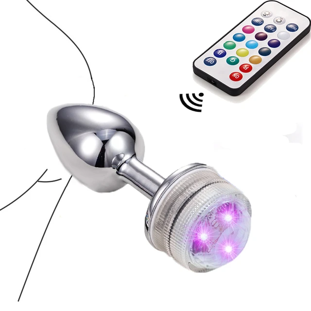 Led Butt Plug Light Up Metal Led Anal Plug Remote Control