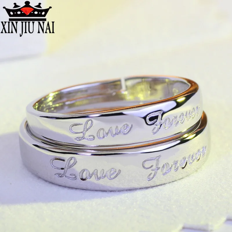 Модное обручальное кольцо из стерлингового серебра с надписью forever love. Цельное CZ