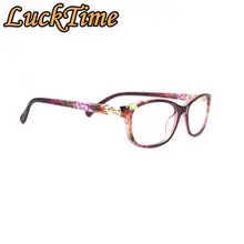 LuckTime сплав цветок точка алмаз женские очки оправа Ретро квадратные близорукость очки оправа счастливое время оправы для оптических очков#1833
