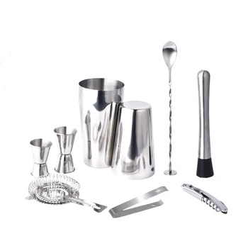 

Boston Double Shaker Bar Tools Bpa Free Stainless Steel 304 High-End 9 Pieces Cocktail Shakers Set Ultimate Collection Bartender