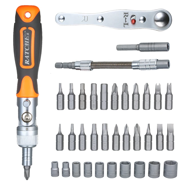 REIZ Precision Ratchet Screwdriver 38 Pcs Set CR-V Bits With Universal  Wrench 180 Degree Adjustable Handle Repair Hand Tools - Price history &  Review, AliExpress Seller - REIZ Tools Store