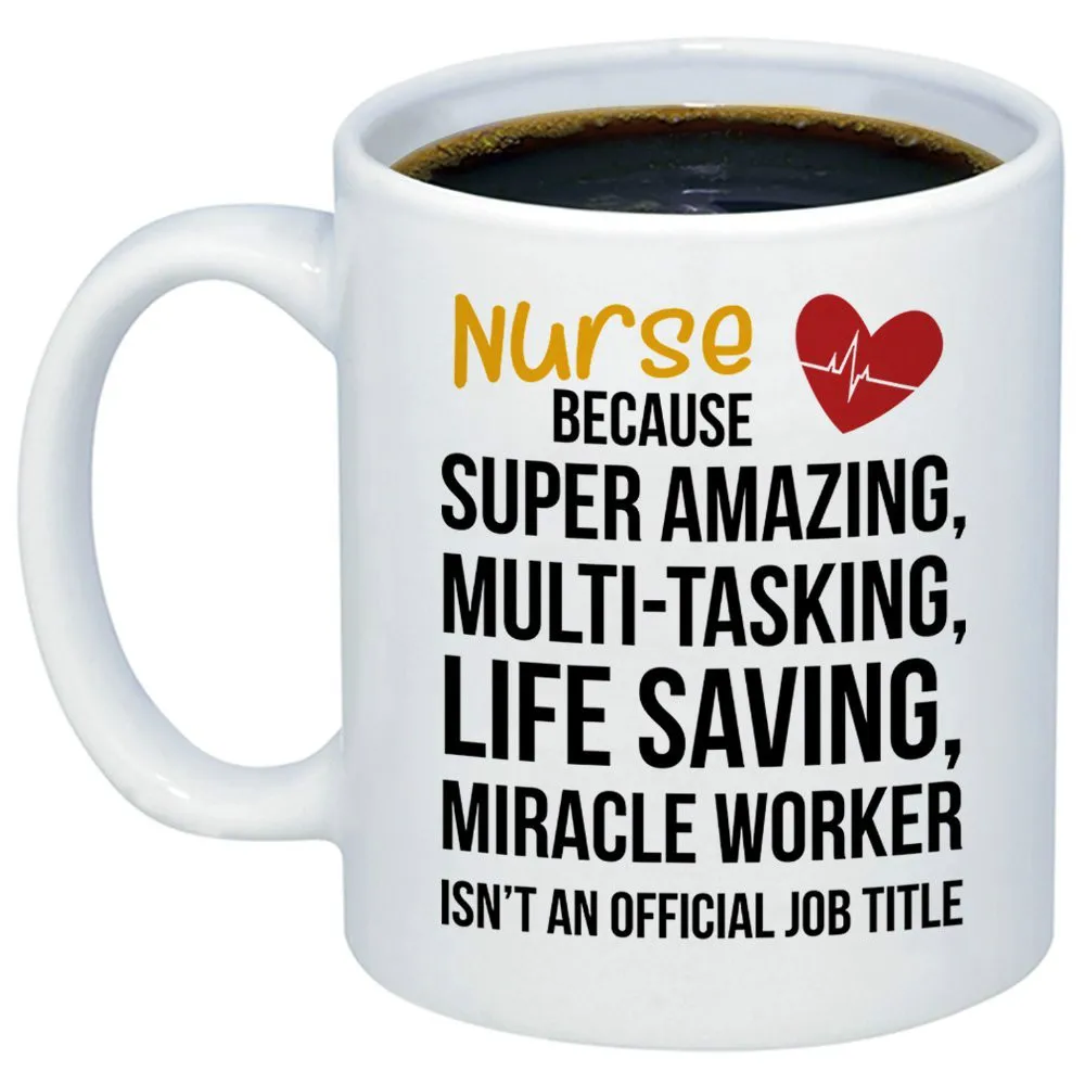 

Nurse Miracle Worker Job Title Coffee Mug - Funny Cute Gift Idea Cup 11OZ