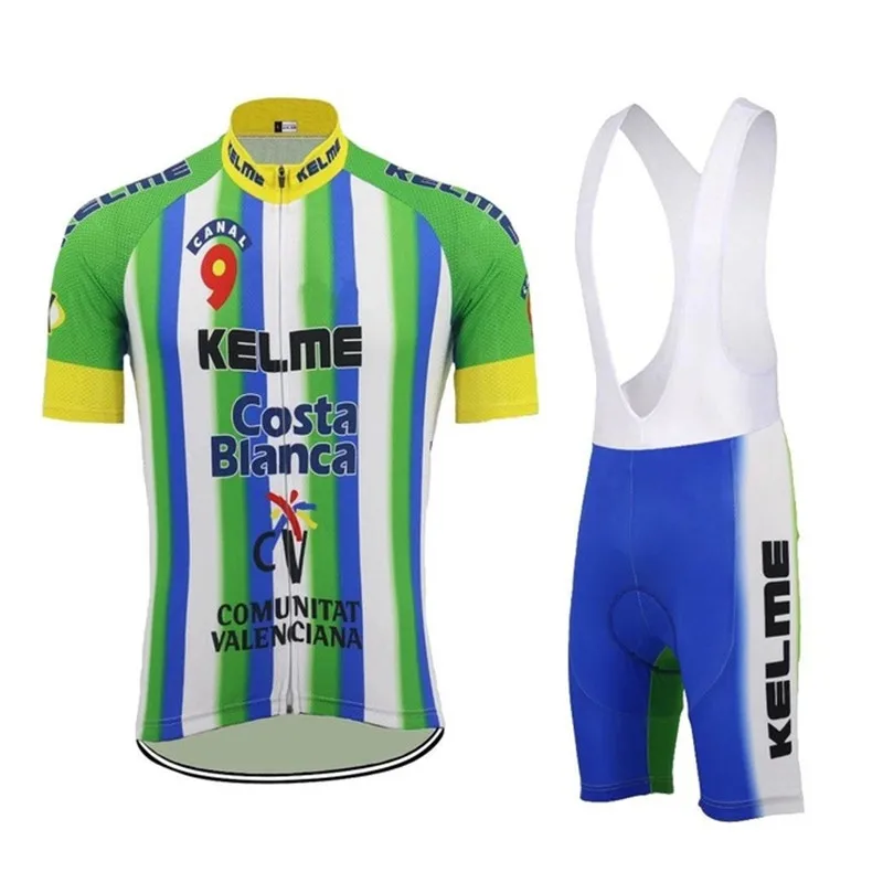 2021 new Kelme Retro Cycling Jersey Kit Men Summer Outdoor Set Bike Competition Clothing Bib Gel Shorts Ropa Hombre | Спорт и