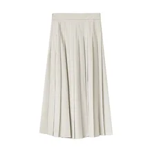 TVVOVVIN Осенняя лаконичная Высокая Универсальная талия сплошной цвет маятниковая пышная Женская юбка средней длины ZX191