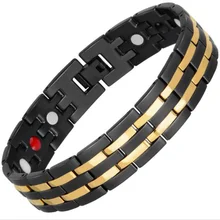 Мода здоровья энергии браслет для мужчин 316L нержавеющая сталь 4 в 1 био магнитные браслеты ювелирные изделия