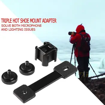 

Three-headed Hot Boot Bracket Triple Hot Shoe Mount Holder 4 For zhiyun Bracket Extension Adapter Stand Microphone Smooth X4A4