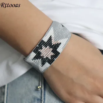 

Rttooas Flowers Pattern MIYUKI Beads Bracelets Women Fashion Charm Bracelet Pulseras Mujer Mode 2020