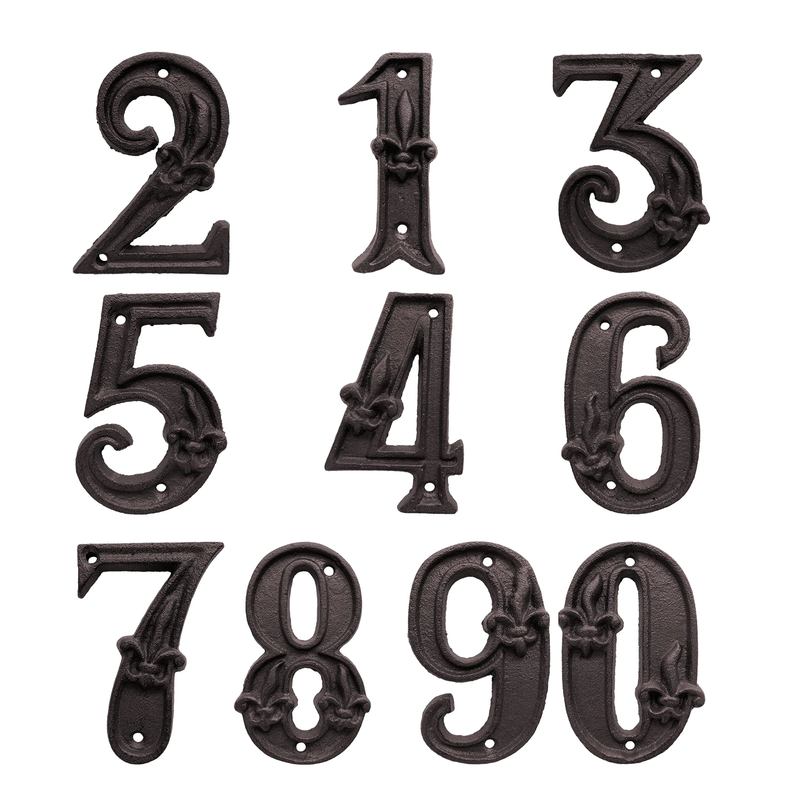 Street Zayookey 4.5 Inch Cast Iron House Number Rustic Address Sign Metal Number for Home Door Mailbox Fence