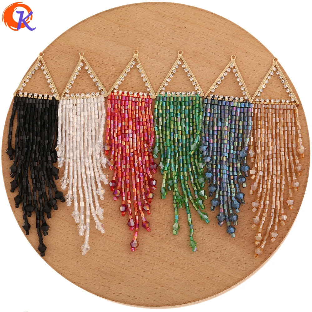 

Cordial Design 20Pcs 24*98MM Jewelry Accessories/Crystal Bead Charms/Hand Made/Crystal Tassel Shape/DIY Making/Earring Findings