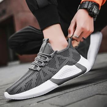 

2020 Sunmer Men Casual Shoes Sneakers Air Mesh Black Walking Trainers Solid Lightweight Footwear Sapato Masculino Men Shoes