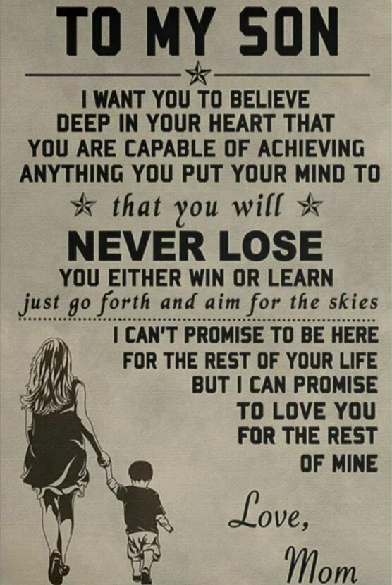 Inspirational Quotes For Your Son To My Son Mother And Son Inspirational Quotes Art Film Print Silk Poster  For Your Home Wall Decor 24X36Inch|Painting & Calligraphy| - Aliexpress