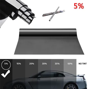 

50cm x 3M Car Window Tint Film Roll 5% VLT Tinting Super Dare Black Limo Black Glass Window Carbon Fiber Protector