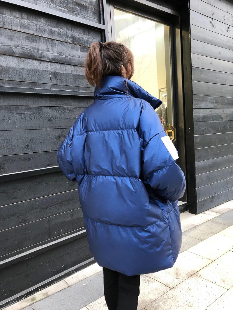 Осень Зима Модные женские средней длины новые корейские модные большие размеры утолщенные теплые свободные повседневные парки куртки пальто