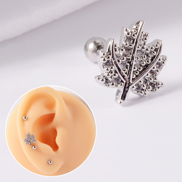 361L Surgical Steel Cz Ear Tragus Cartilage Crystal Lightning Snake Lobe Earrings Helix Earring Barbell Piercing Jewelry 20G