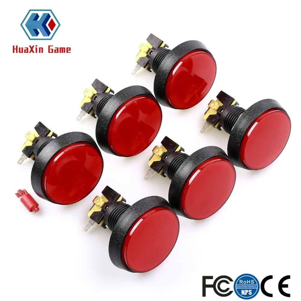 Pulsante Illuminato Con Lampada A Led, Pulsante Rotondo Grande, Combattimento Arcade, Videogioco, 5V, 12V, 60Mm, 1 Unità