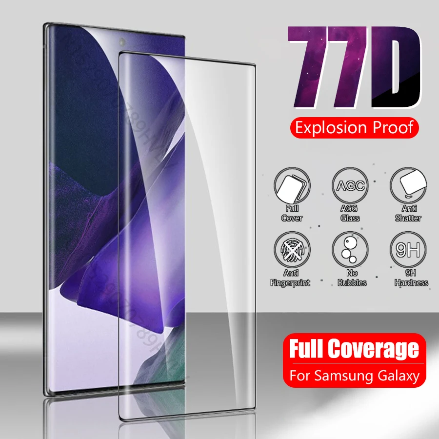 Защитное стекло 77D закаленное для Samsung Galaxy Note 20 Ultra S20 Plus S9 S8 S10 S10E S 9 8 10 E s10 lite |