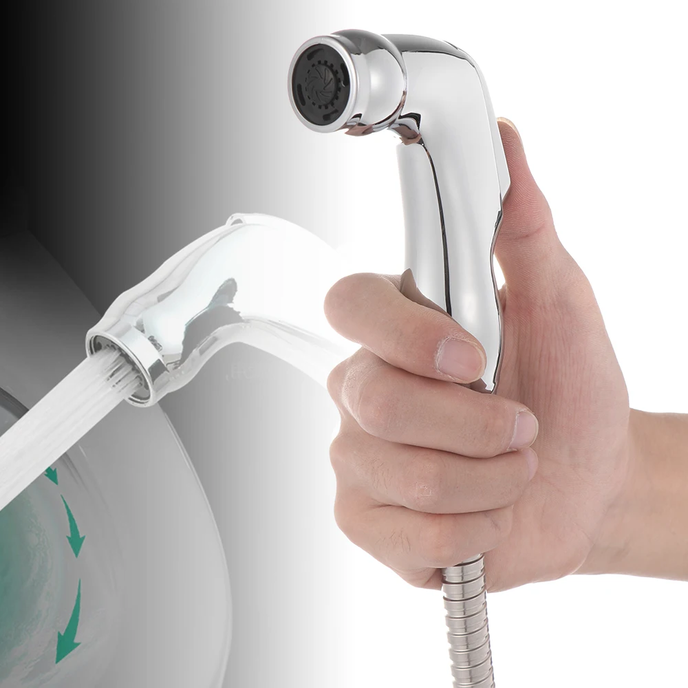 

1PC Useful Handheld Toilet Bidet Sprayer Chrome ABS Handheld Bidet Faucet Bathroom Shower Head Nozzle Water-saving Sprinkler