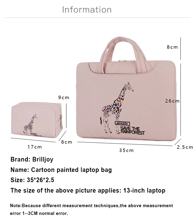 Brilljoy устойчивый к царапинам водонепроницаемый портфель для ноутбука сумка для 13 14 15 дюймов мультфильм окрашенный дорожная сумка для